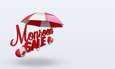 3d monsoon sale Canada flag rendering left view