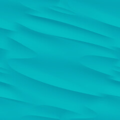 Turquoise desert with dunes. Beautiful seamless abstraction with smooth diagonal lines. Turquoise texture. 3D image.
