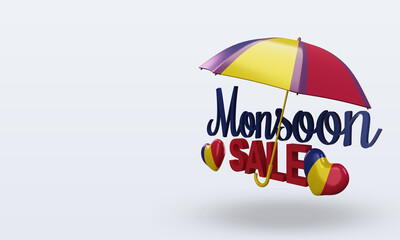 3d monsoon sale Chad flag rendering right view