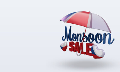 3d monsoon sale Czech Republic flag rendering right view