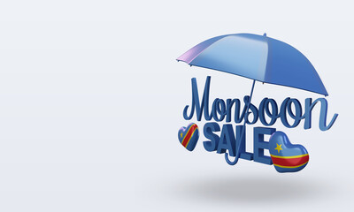 3d monsoon sale Democratic Congo flag rendering right view