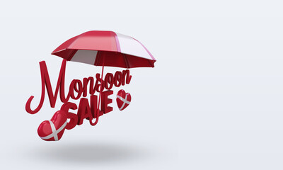 3d monsoon sale Denmark flag rendering left view