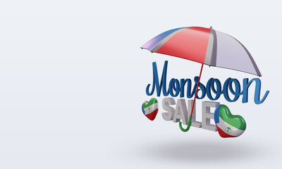 3d monsoon sale Equatorial Guinea flag rendering right view