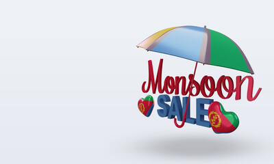 3d monsoon sale Eritrea flag rendering right view