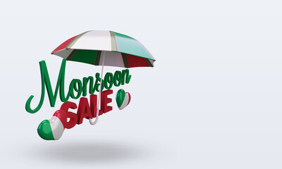 3d monsoon sale Italy flag rendering left view