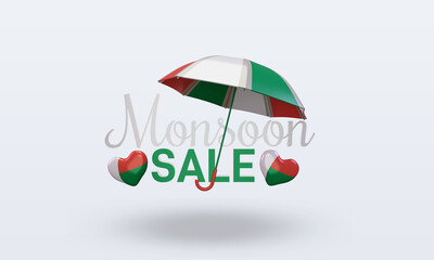 3d monsoon sale Madagascar flag rendering front view