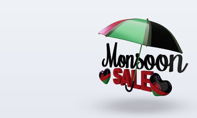3d monsoon sale Malawi flag rendering right view