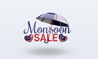 3d monsoon sale Malaysia flag rendering front view