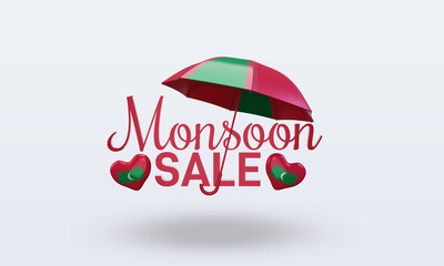 3d monsoon sale Maldives flag rendering front view