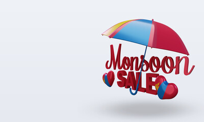 3d monsoon sale Mongolia flag rendering right view