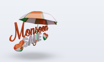 3d monsoon sale Niger flag rendering left view