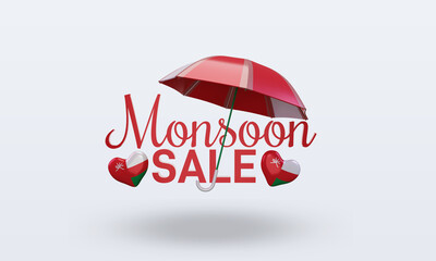 3d monsoon sale Oman flag rendering front view