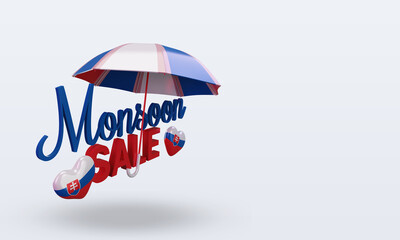 3d monsoon sale Slovakia flag rendering left view