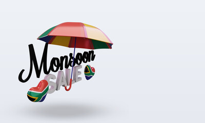 3d monsoon sale South Africa flag rendering left view