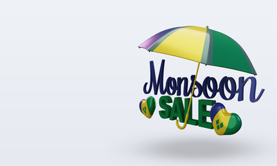 3d monsoon sale St Vincent and the Grenadines flag rendering right view