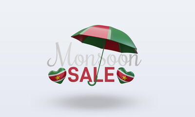 3d monsoon sale Suriname flag rendering front view