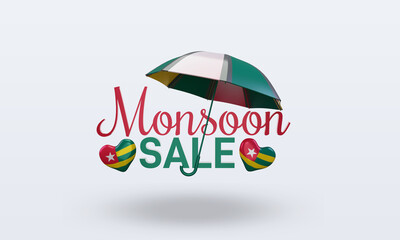 3d monsoon sale Togo flag rendering front view