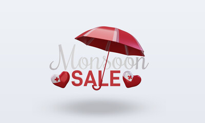 3d monsoon sale Tonga flag rendering front view