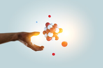 Science concept with sphere model