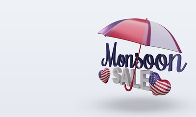3d monsoon sale America flag rendering right view