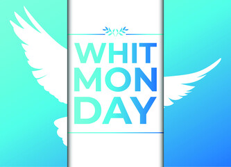 Whit Monday illustration template. Holiday and culture background for banner, backdrop, flyer, marketing. Vector eps 10.