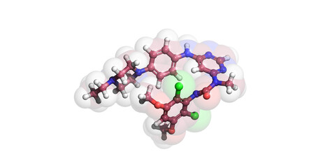 Infigratinib, anticancer drug, 3D molecule