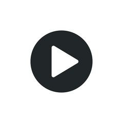 Play button flat vector icon isolated on a white background.