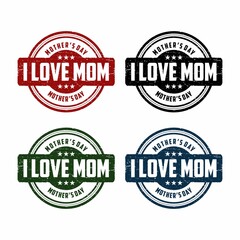 Grunge Mother's day rubber stamp on white, vector illustration