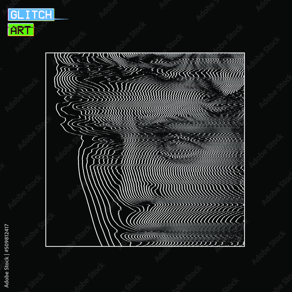Poster vector abstract glitch art illustration from 3d rendering of classical sculpture eyes and face close