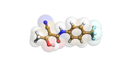 Teriflunomide, anticancer drug, 3D molecule