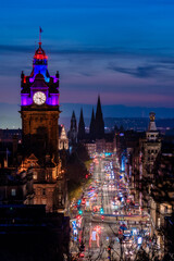 Fototapeta na wymiar Balmoral Clock Edinburgh Long exposure at night