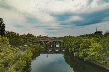 crossing the river, Bydgoszcz, Brda - obrazy, fototapety, plakaty