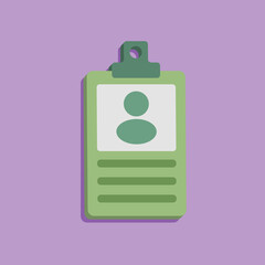 3d employee card concept in minimal cartoon style