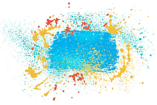 Grunge banner with color splash paint, brush stroke. Vector illustration