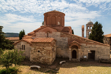 Byzantine Abbey of Pojan, Saint Mary Orthodox Church and Monastery, Apollonia Archaeological Park, Pojani Village, Illyria, Albania - obrazy, fototapety, plakaty