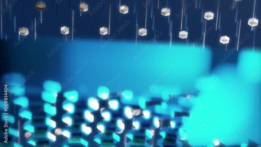 Poster 3d animation sci-fi sphere. abstract technology, science, engineering artificial intelligence backgr