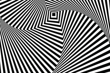 Optical illusions. Abstract striped with monochrome waves background. vector illustration
