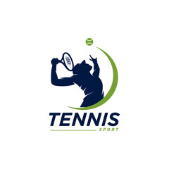 Tennis Sport Silhouette Logo Designs Template