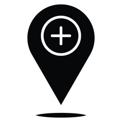 hospital location Vector icon which is suitable for commercial work and easily modify or edit it

