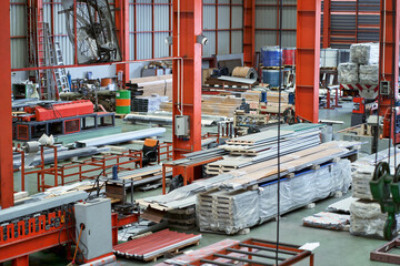 Metal sheet steel forming factory and material for production line