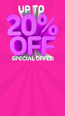 A beautiful 3d illustration with special offer discount for big sales.