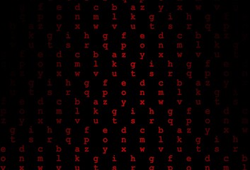 Dark red vector pattern with ABC symbols.