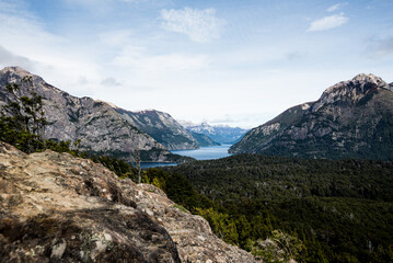 Andes mountain range from the top of Llao Llao hill, Bariloche, Patagonia, Argentina