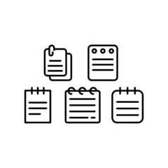Notepad Icon Set Vector Symbol Design Illustration