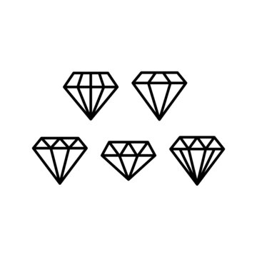 Gemstone Icon Set Vector Symbol Design Illustration