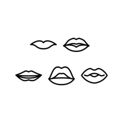 Lips Icon Set Vector Symbol Design Illustration