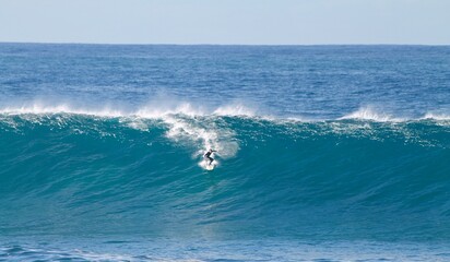 Big Wave Surfer in Australia in a perfect blue day
