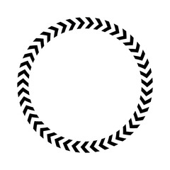 Fototapeta premium Chevron circle arrow icon. Round arrow frame. Vector isolated on white.