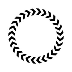 Chevron circle arrow icon. Round arrow frame. Vector isolated on white.