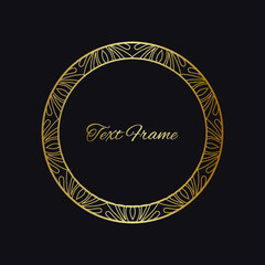 golden frame with elements of plants and flowers